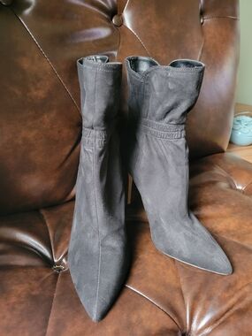 Jessica Simpson Black Pointed-Toe Stiletto Sock Booties